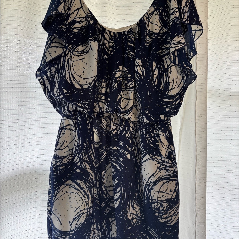 City Triangles Navy and Beige Dress